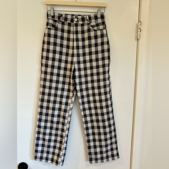 Aniela Parys Enoke Trousers Size Small Checkered Crop Pants - Picture 2 of 12